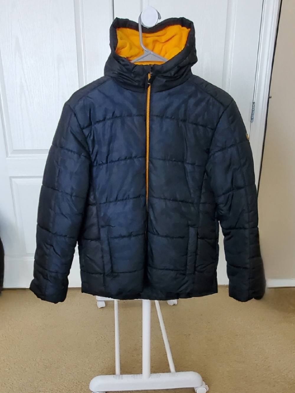Kids Puffer Jacket with Yellow Lining